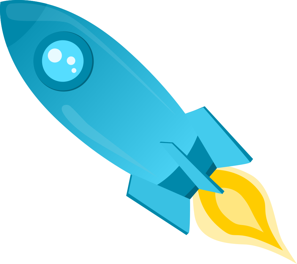 OnlineLabels Clip Art - Blue Rocket
